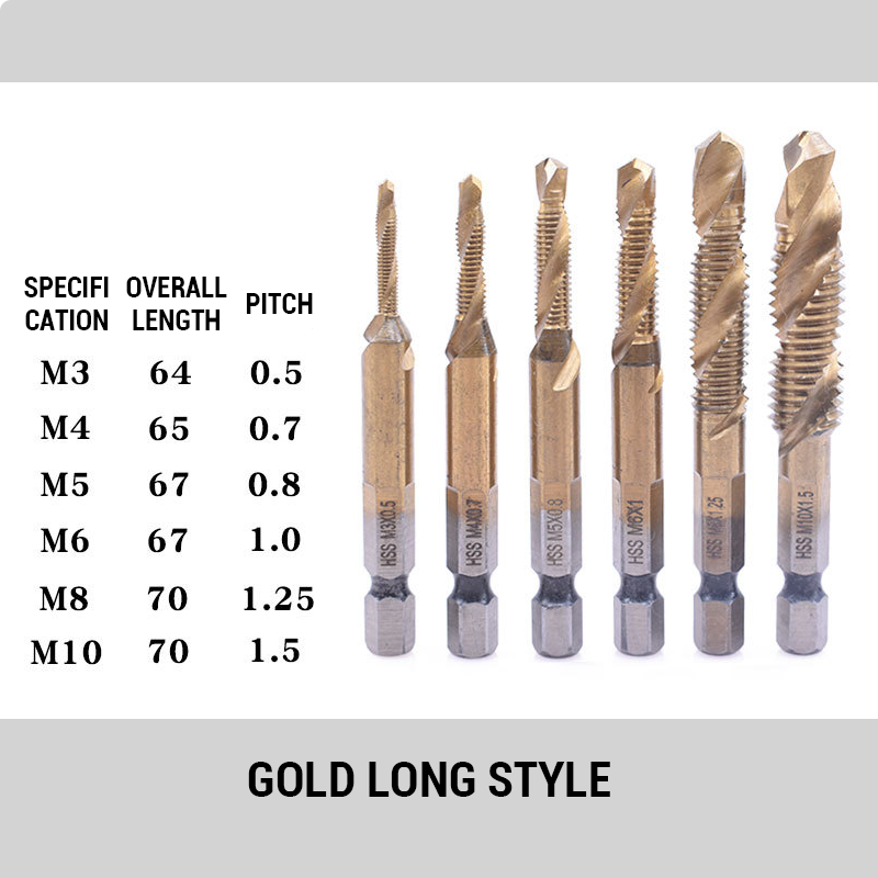 Tapping And Chamfering Integrated Hexagonal Shank Drill